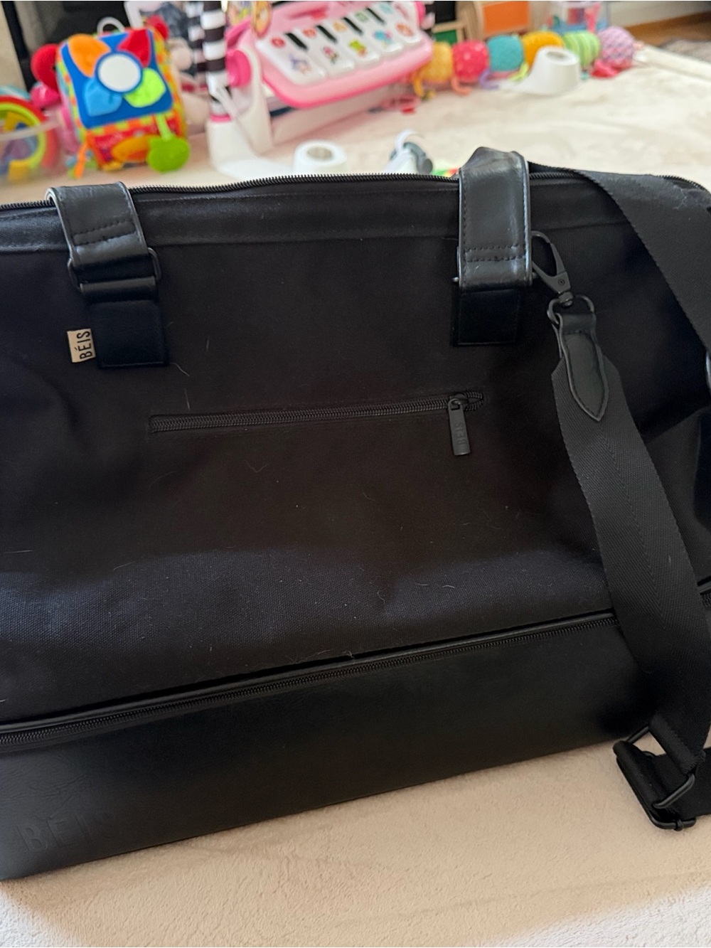 BEIS Black Travel Duffel with Detachable Laptop Sleeve - Picture 2 of 7